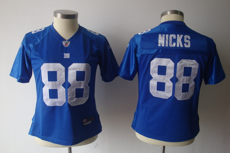 Giants #88 Hakeem Nicks Blue Women's Team Color Stitched NFL Jersey